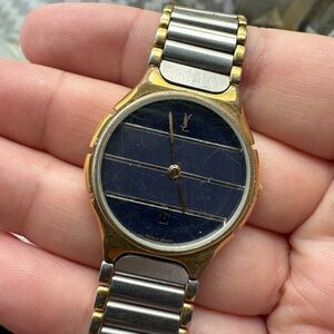 Vintage yves st Laurent mixed metal watch